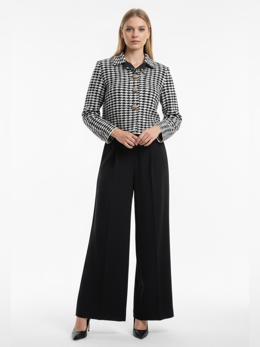ST. John Kints Houndstooth Tweed Jacket Blazer